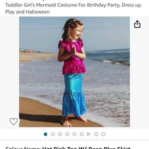 Toddler Girl's Mermaid Costume For Birthday Party, Dress up Play and Halloween